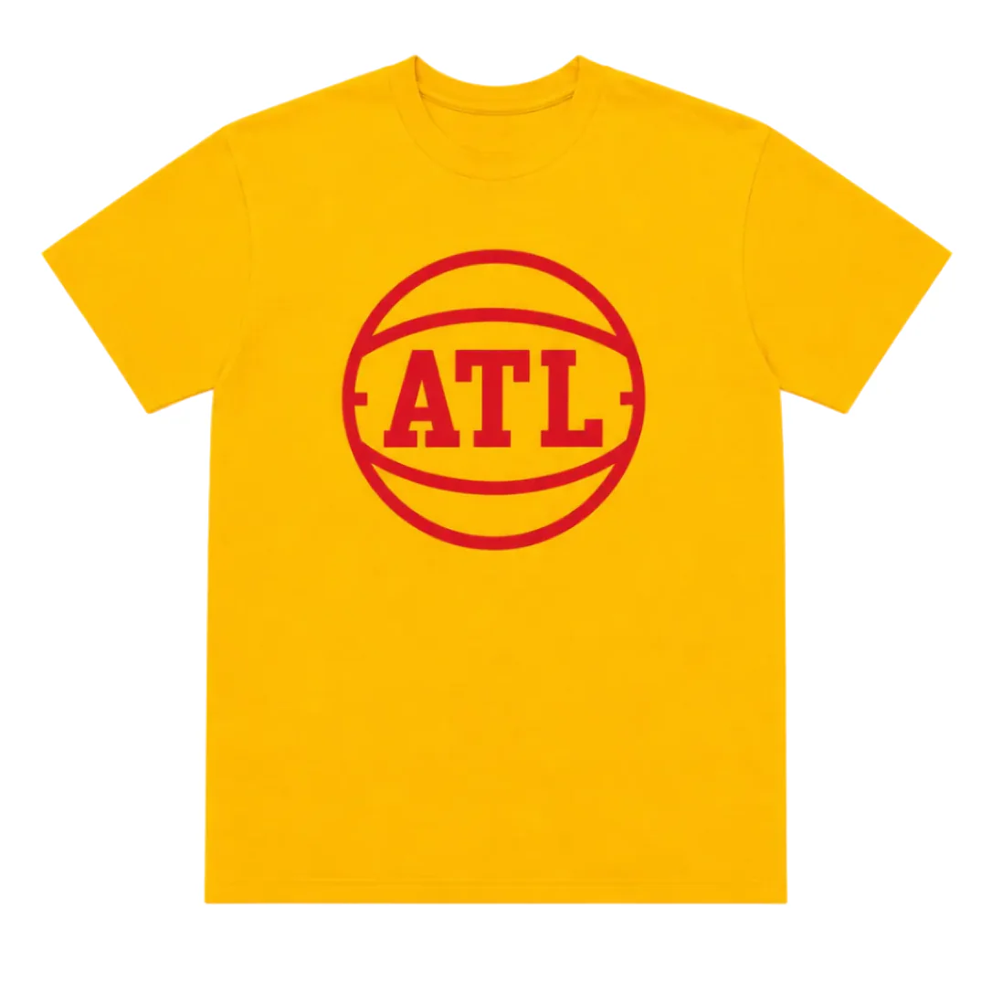 Hawks ATL Red Logo Gold Tee