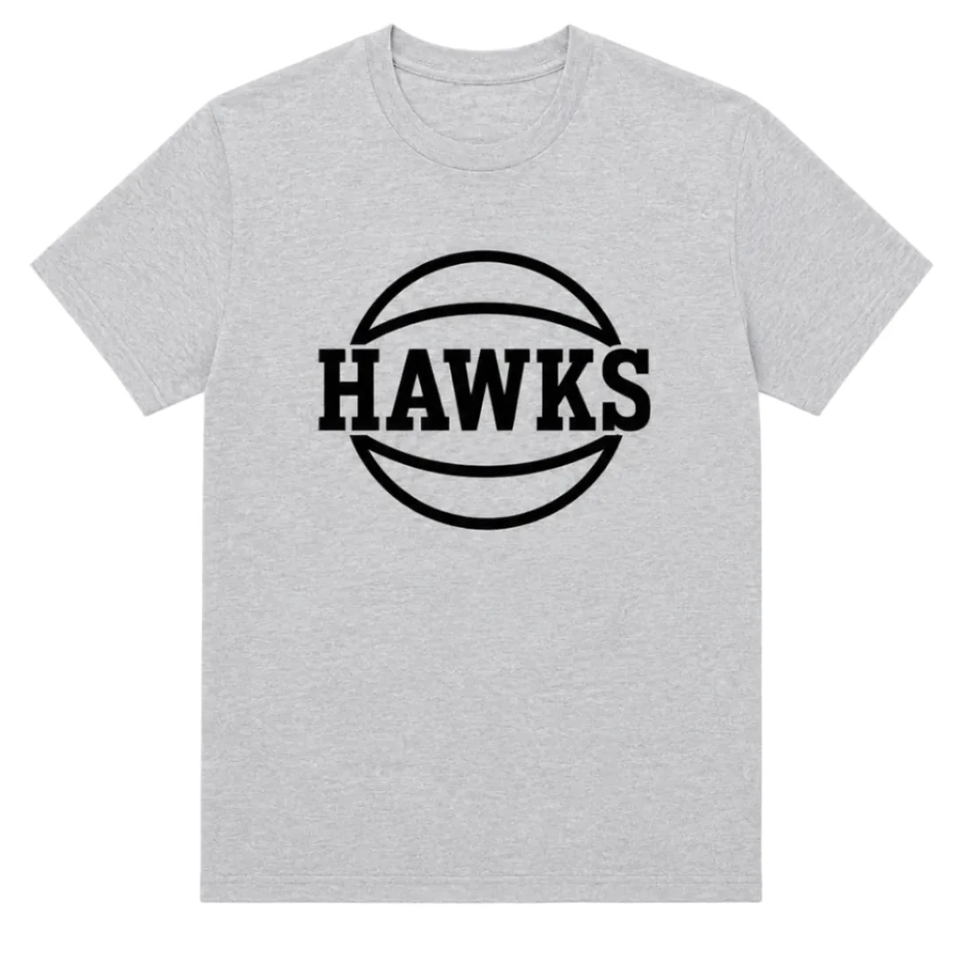 Hawks Ball Black Logo Grey Tee