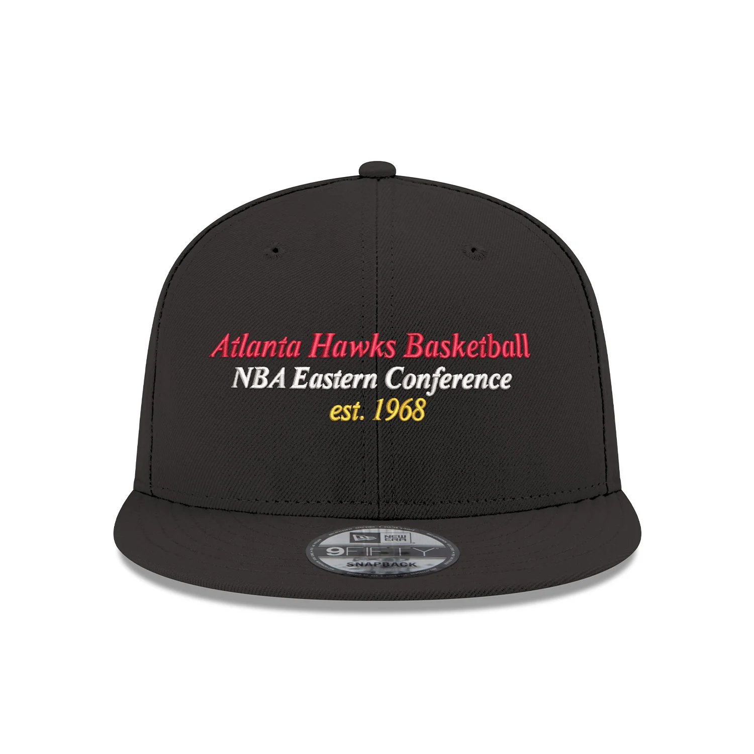 New Era Hawks Black Conference Wordmark Snapback - Image 3