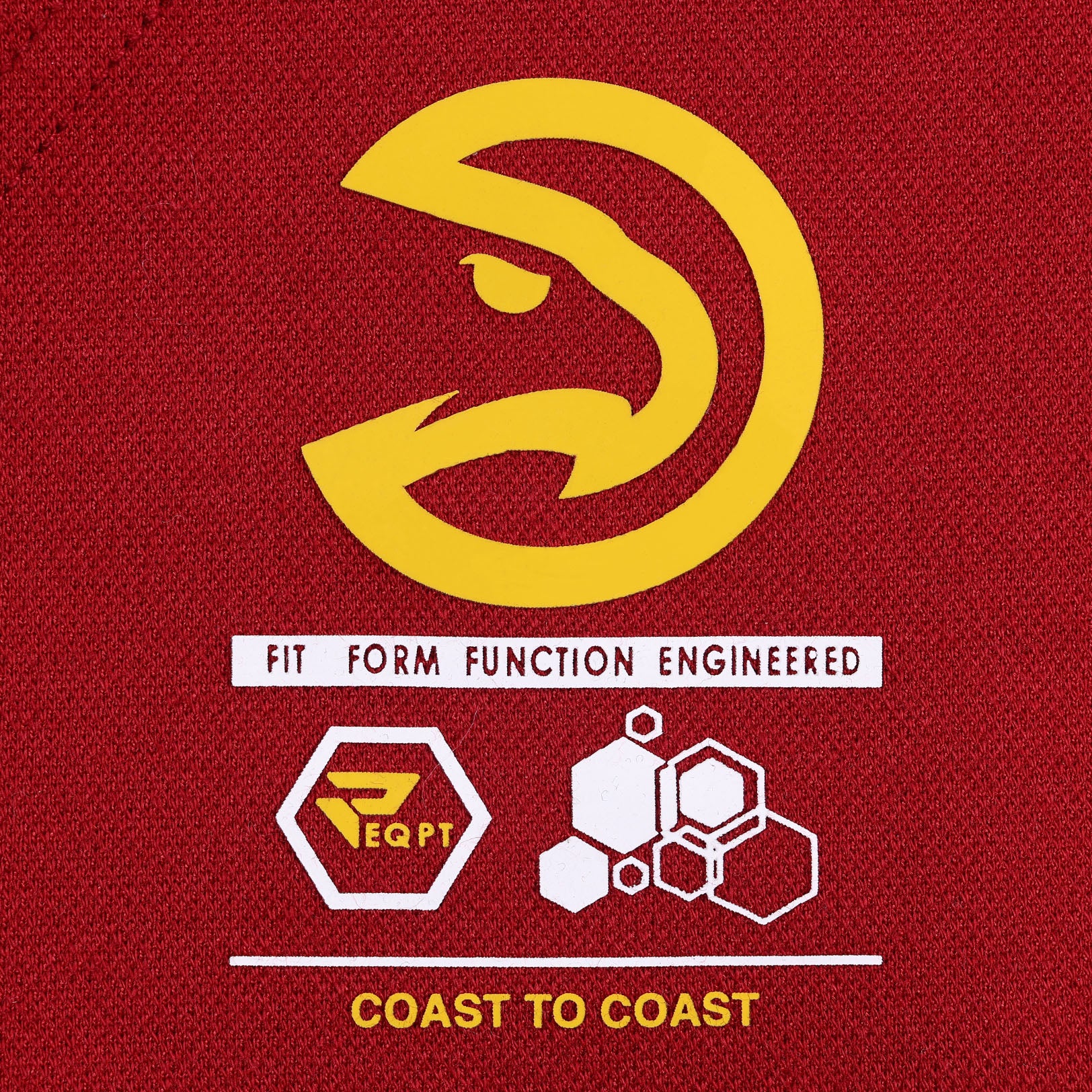 Protege Hawks Embossed Red Fleece Hoodie - Image 3